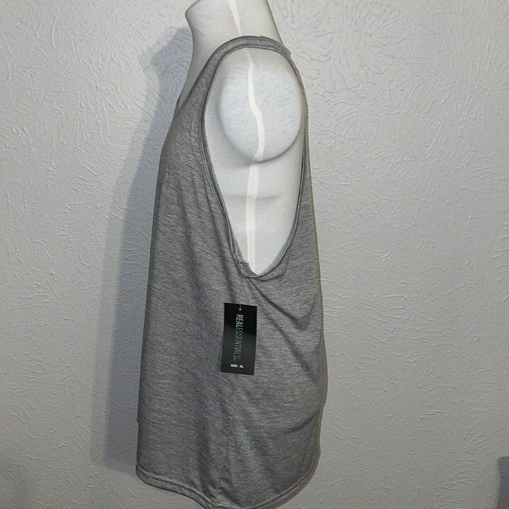 RealEssentials Gray Racerback Tank Top NWT XL - Picture 2 of 6